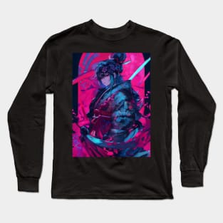 Neon samurai japanese princess Long Sleeve T-Shirt